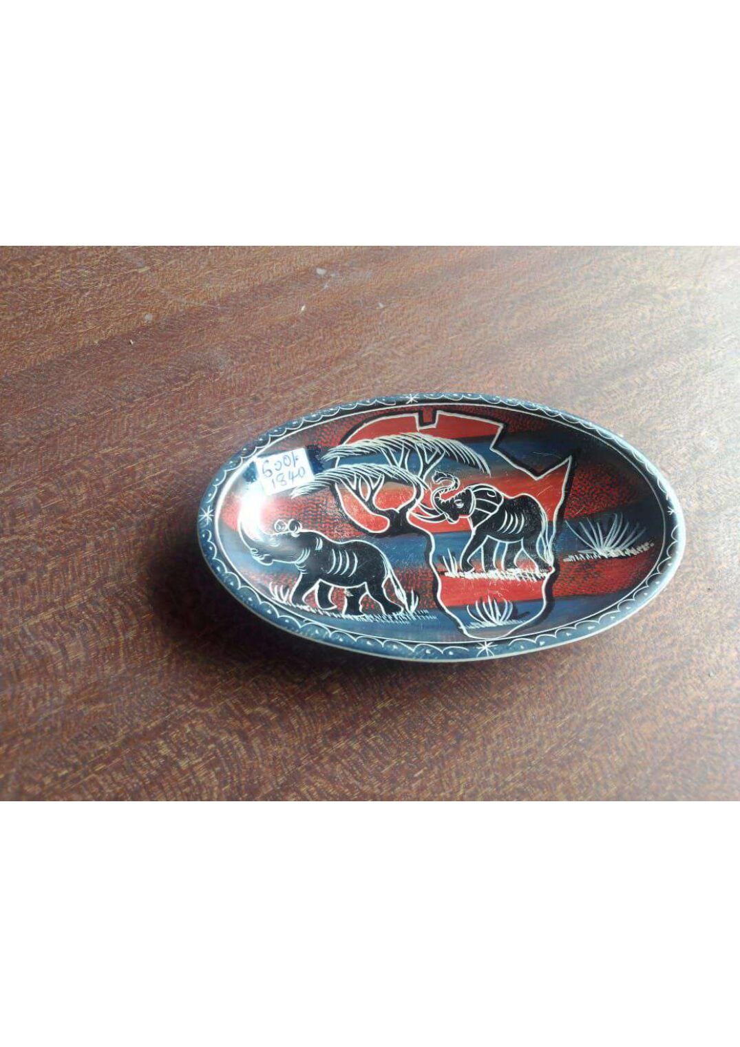 Soapstone Dish — Elephants & Acacia