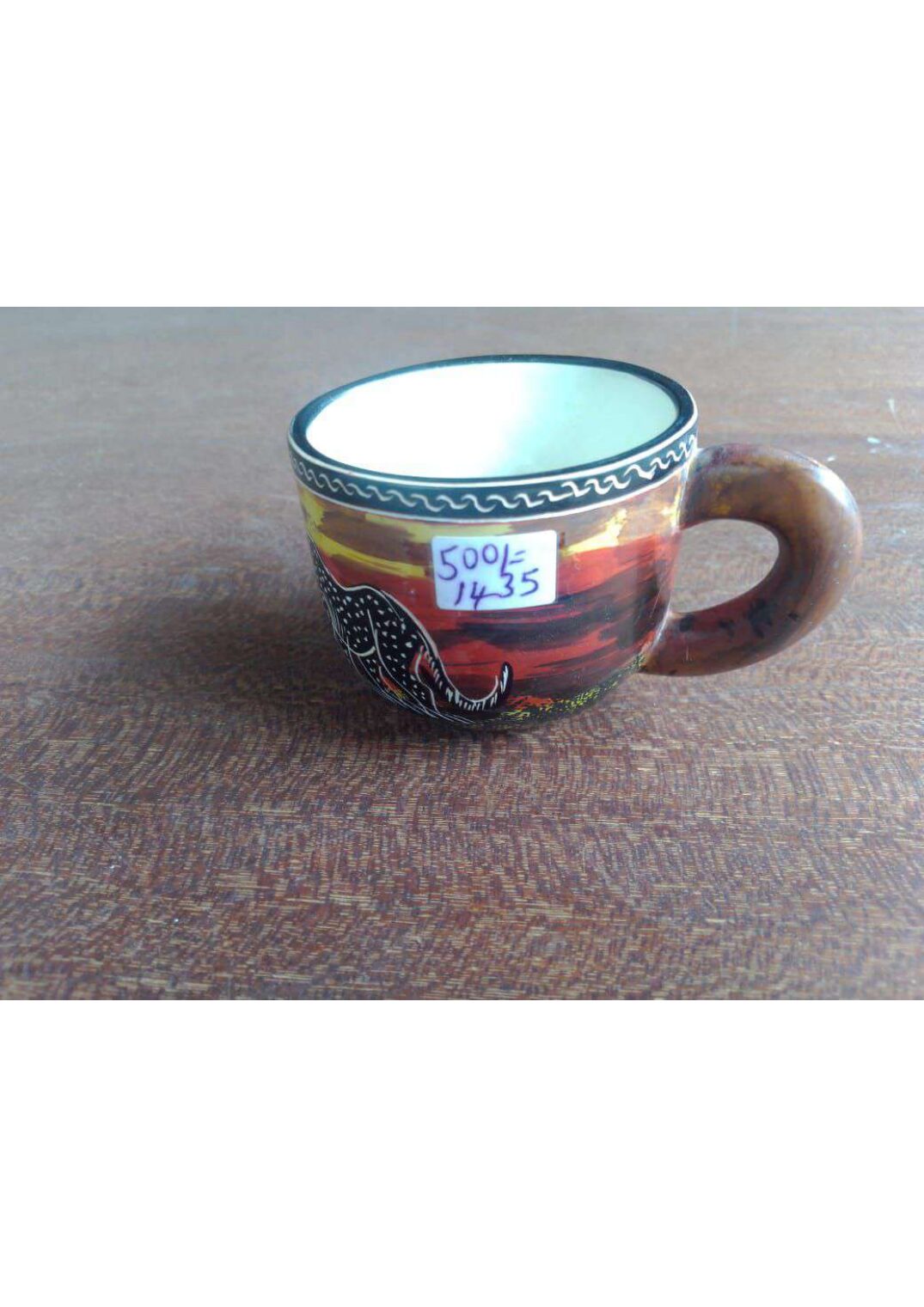 Painted Mug — Sunset Elephant