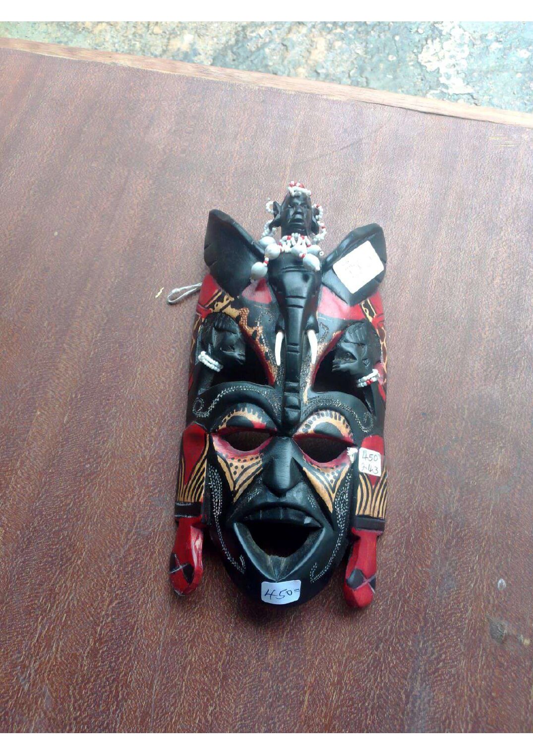 Maasai Mask with Elephant Top