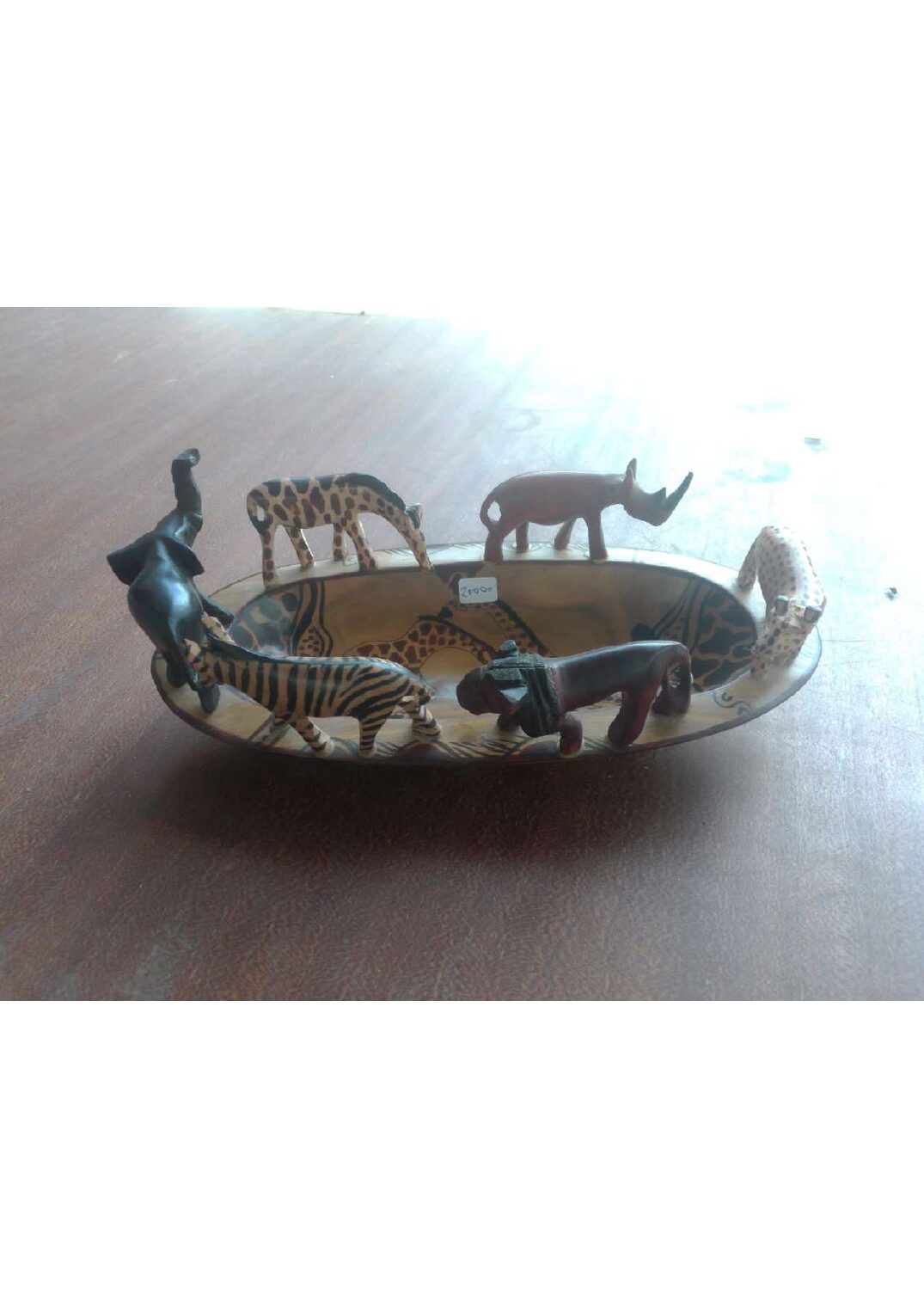 Oval Bowl with Safari Animal Rim